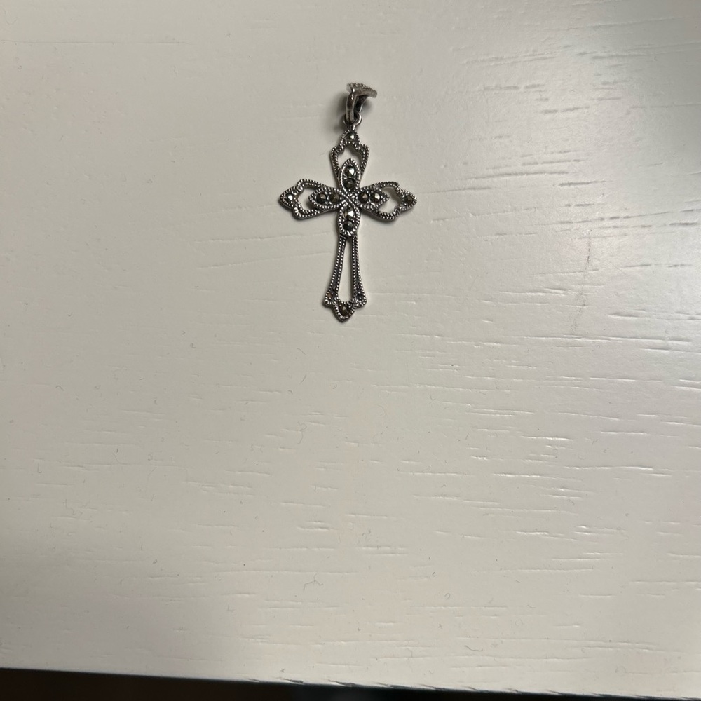 Elegant Marcasite Cross Pendant